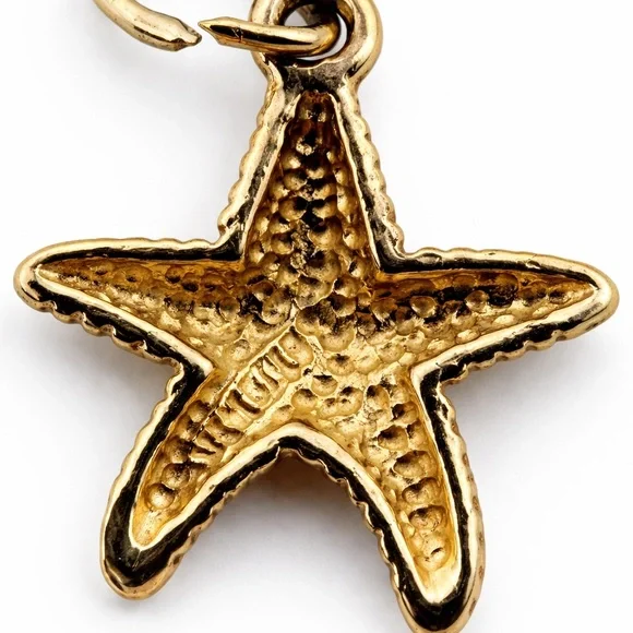 14K Gold Starfish Charm Pendant (0.78g) Nautical - Picture 2 of 4